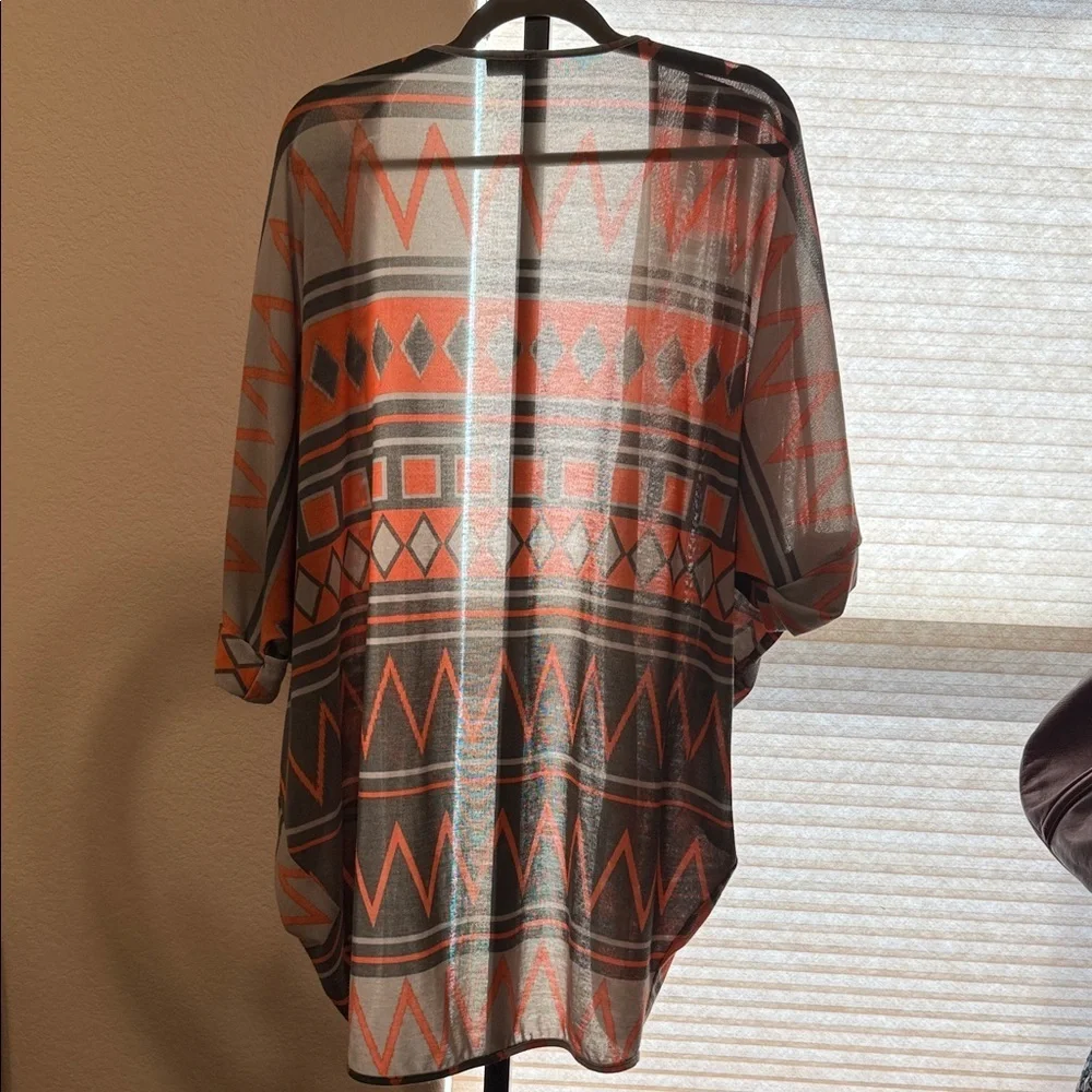 Geometric Sheer Kimono Cardigan Size L